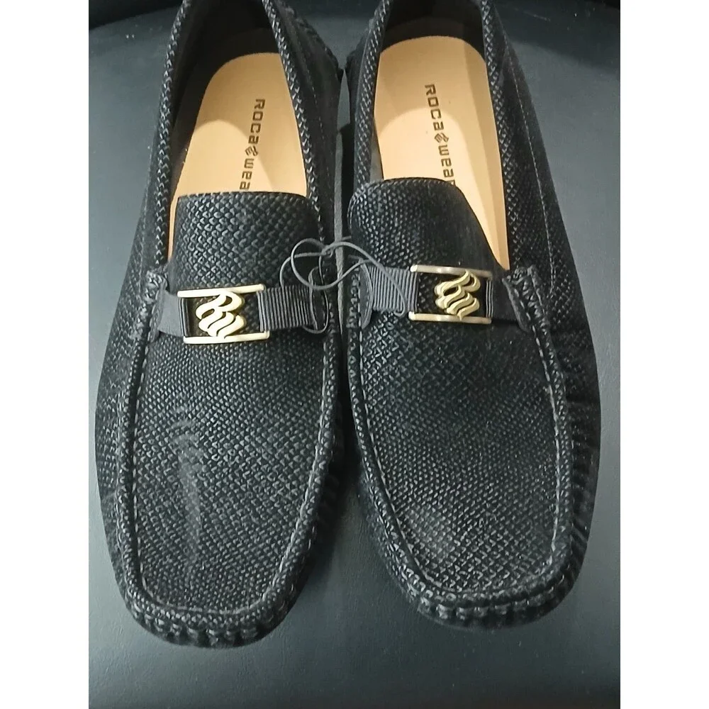 Rocawear Dwight Black Slip On Loafers Oxfords Shoes Men Size 12. NWOB